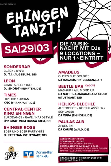 PARTY IM EHINGER KINO Poster